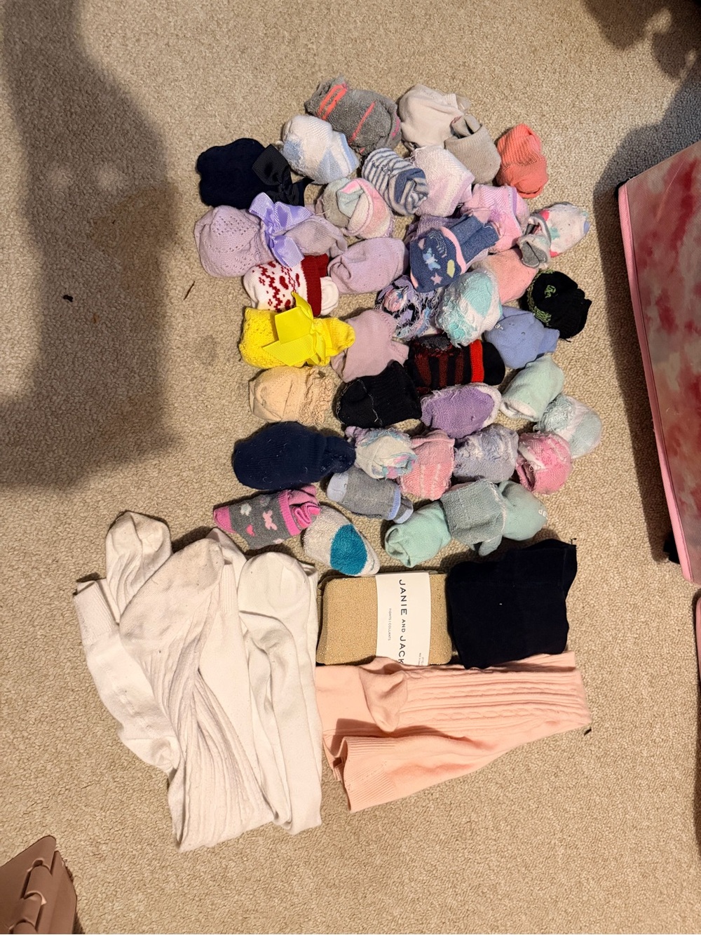 Target Kids Assorted Socks & Tights in Pastel Pink, White, Navy, Yellow and Mint